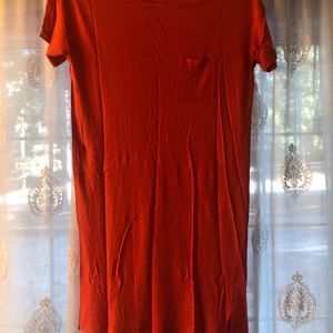 Orange Red Alexander Wang Shirt Dress/ Long Shirt With Chest Pocket